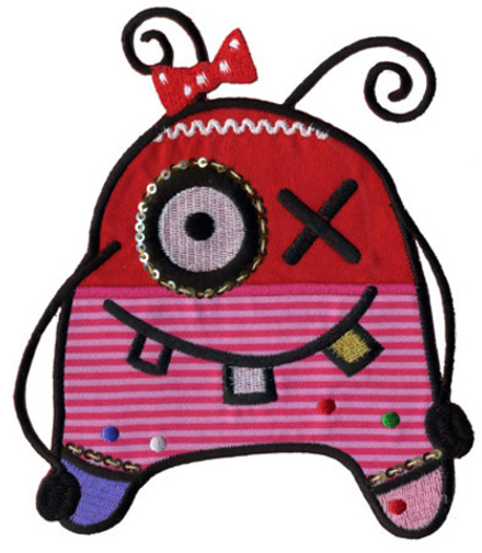 Термоаппликация HKM "Монстр розово-красный", 13 х 7,5 см, 1 шт