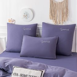 Комплект постельного белья Однотонный Сатин «Фиолетовая симфония»