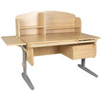 Растущая парта с навесной тумбой, задней и боковой полками Дэми СУТ 25-05-Б1НЗ (1500×880 мм)