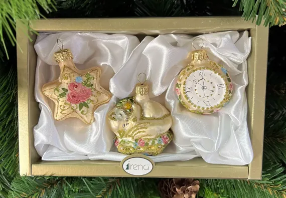 Набор стеклянных игрушек Версаль, 3 шт., Irena CO (63226)