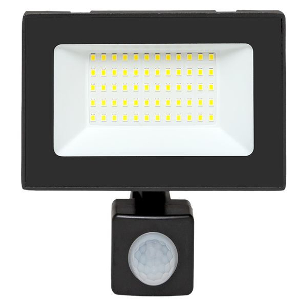 Прожектор светодиодный СДО-3004 50Вт 6500К IP54 с инфракрасным датчиком движения EKF FLL-3004-50D-6500