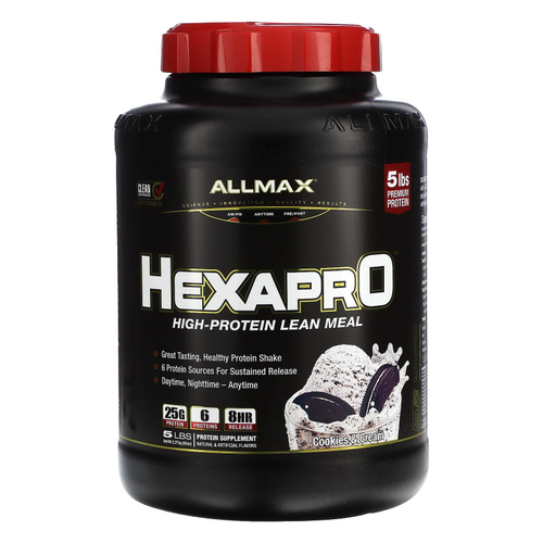 ALLMAX, Hexapro™, высокопротеиновая нежирная мука, печенье и сливки, 2,27 кг (5 фунтов)
