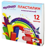 Пластилин классический 12 цветов 240г со стеком "ЮНЫЙ ВОЛШЕБНИК" (ЮНЛАНДИЯ)