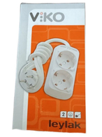 Удлинитель 2 гнезда 2 м с/з VIKO Leylak