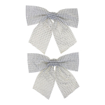 Бант на ёлку "Волшебство" 15*15см. (набор 2 шт.) Серебро (Серпантин)