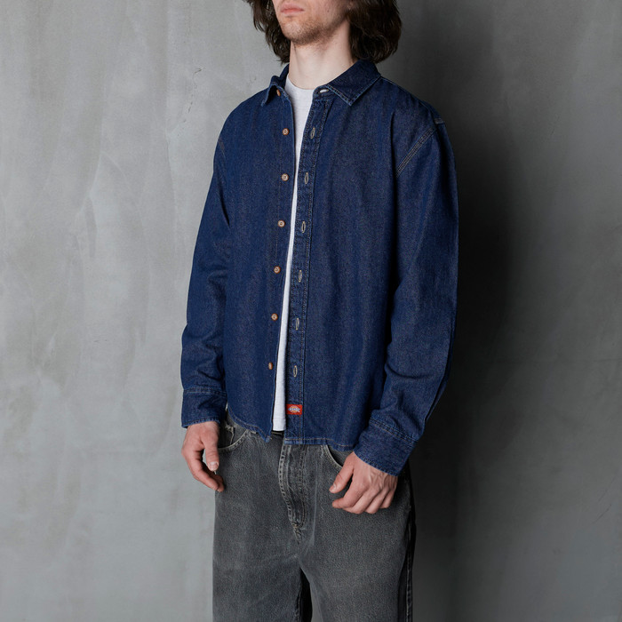 Рубашка мужская Dickies Lightweight Denim Shirt артикул:DK0A88GY0DD1 - купить в магазине Дайс