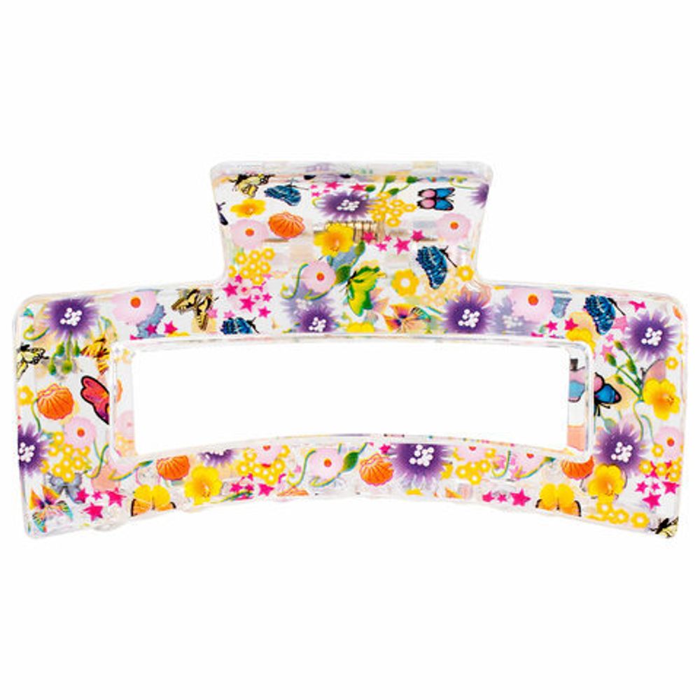 Краб для волос 8,5 см, прозрачный с рисунком, АССОРТИ, MONTE VITA, 457005