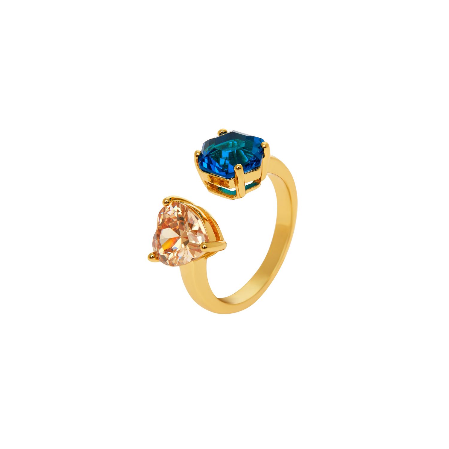 Кольцо Double Love Ring – Champagne Blue