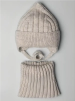 Шапка-бини со снудом детская на осень