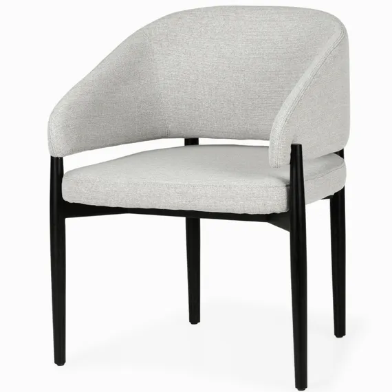 Обеденный стул Jeff, серая ткань, черные ножки