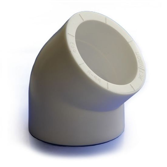 Угольник Политэк 32 мм 45° равнопроходной полипропиленовый