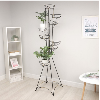 Подставка для цветов «Башня» на 9 цветков, d=17 см, цвет чёрный