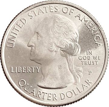 25 центов (1/4 доллара, квотер) 2014 США «Национальный парк Грейт-Санд-Дьюнс» (P) (24-й парк)