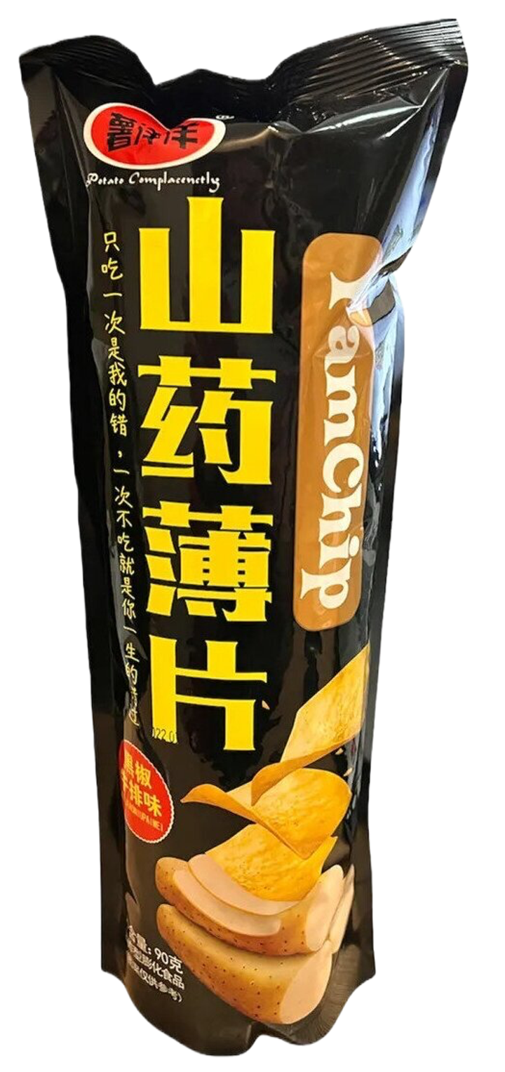 Чипсы YamChip XIANGCONGWEI вкус стейка из говядины с черным перцем (черные) 90 г