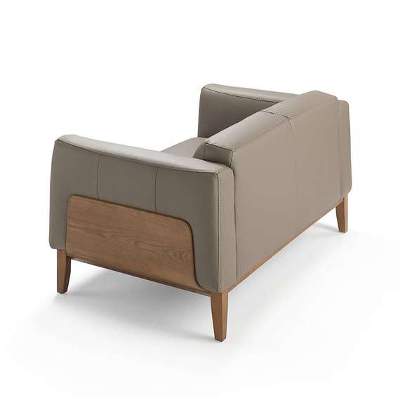 Двухместный диван Angel Cerda 5353-2P, серо-бежевая кожа