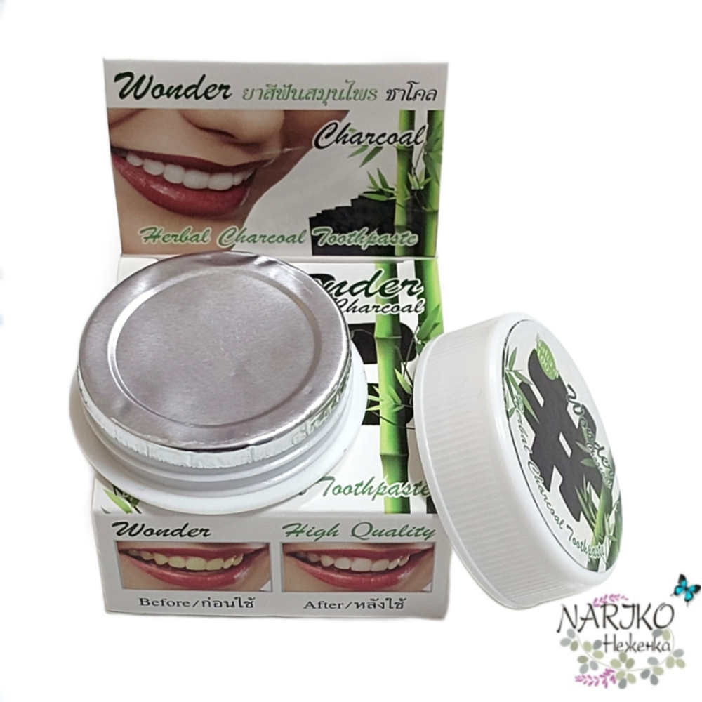 Угольная растительная зубная паста Wonder Charcoal, 25 гр.