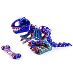 Динозавр-скелет Ти-Рекс (T-rex Dino) с косточкой, гибкая фигурка, красно-сине-зеленый
