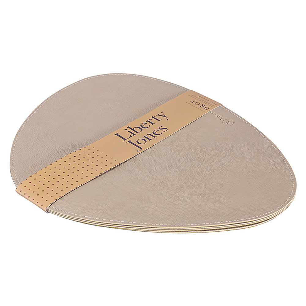 Набор из 4-х двухсторонних сервировочных салфеток drop, 33х41 см, зеленый/бежевый