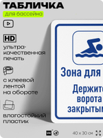 Табличка для бассейна "Зона для игр", на пляж, для общественной и частной зоны отдыха, информационная, 40х30 см, Silver Plane x Айдентика Технолоджи