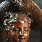 Бюст девушки в шляпке