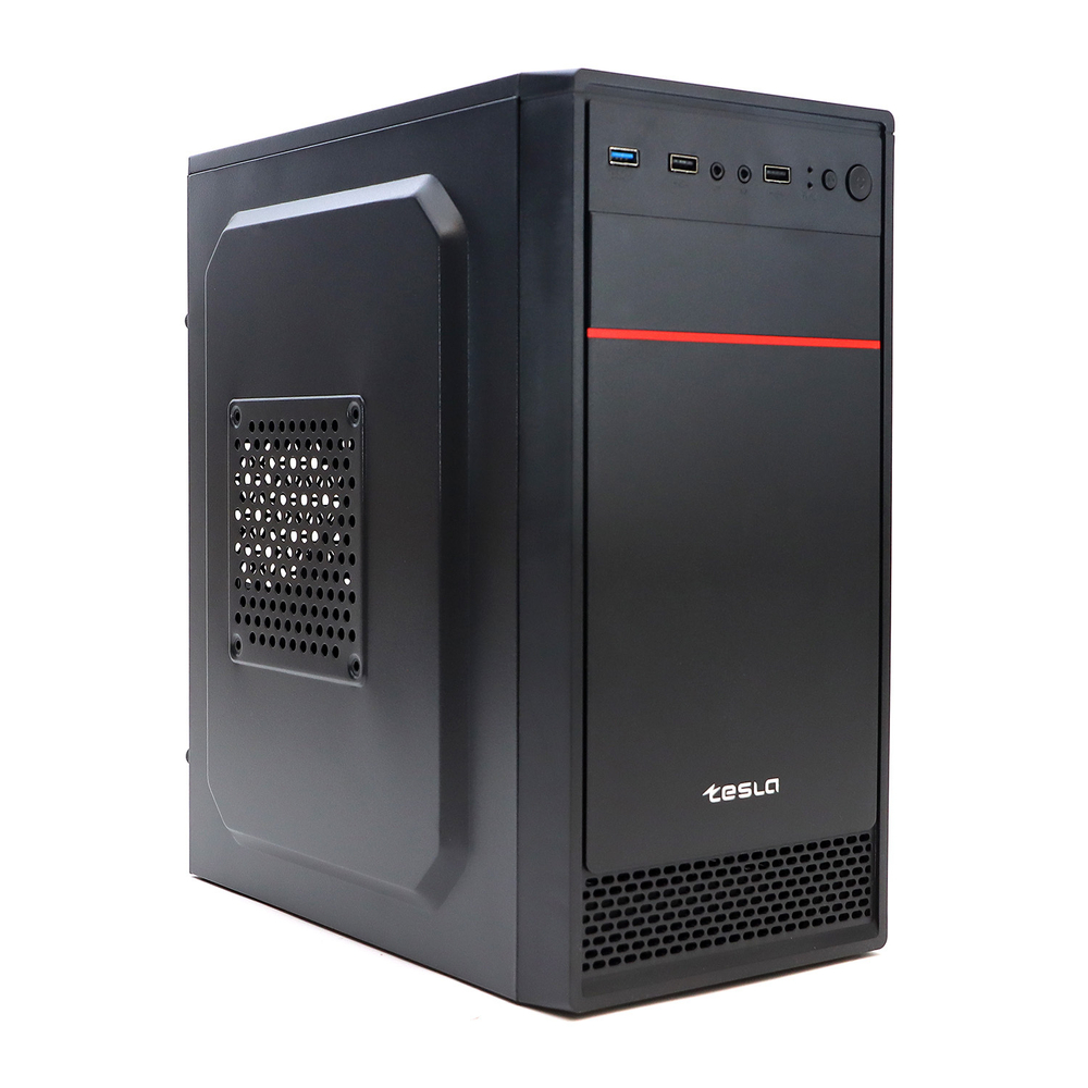 Корпус TESLA 1714U3BM, Без БП, mATX, чёрный, 2xUSB2, 1xUSB3 (TSL-1714U3-BM)