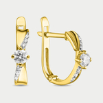 Серьги с фианитами женские из желтого золота 585 пробы (арт. 20095700-2)