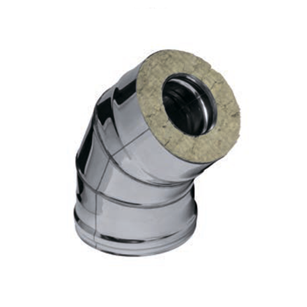 Сэндвич-колено 135° (430/0,5мм) Ф100*200 нерж (Ferrum)