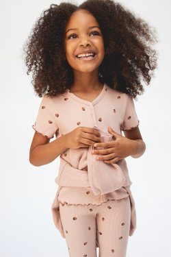 H&M Футболка из хлопка в рубчик, светло-розовый