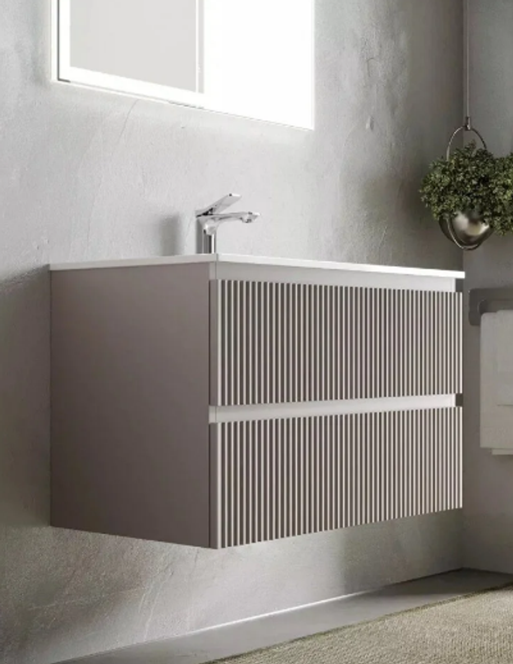 Тумба подвесная SANCOS Snob R 995х445х500, c двумя ящиками оснащенными доводчиками, Doha Soft, арт.SNR100SM