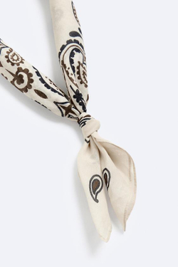 ZARA БАНДАНА С ПРИНТОМ ПЕЙСЛИ, ЭКРЮ