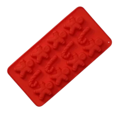 Форма для конфет и шоколада новогодняя Доляна «Карамельное чудо», силикон, 21×10 см, 12 ячеек (3,5×3,5 см), цвет красный