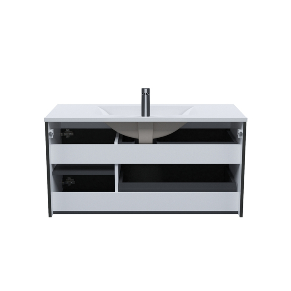 Тумба с умывальником IDDIS Bild, подвесная, 100 см, темно-серый, BIL10G0i95K