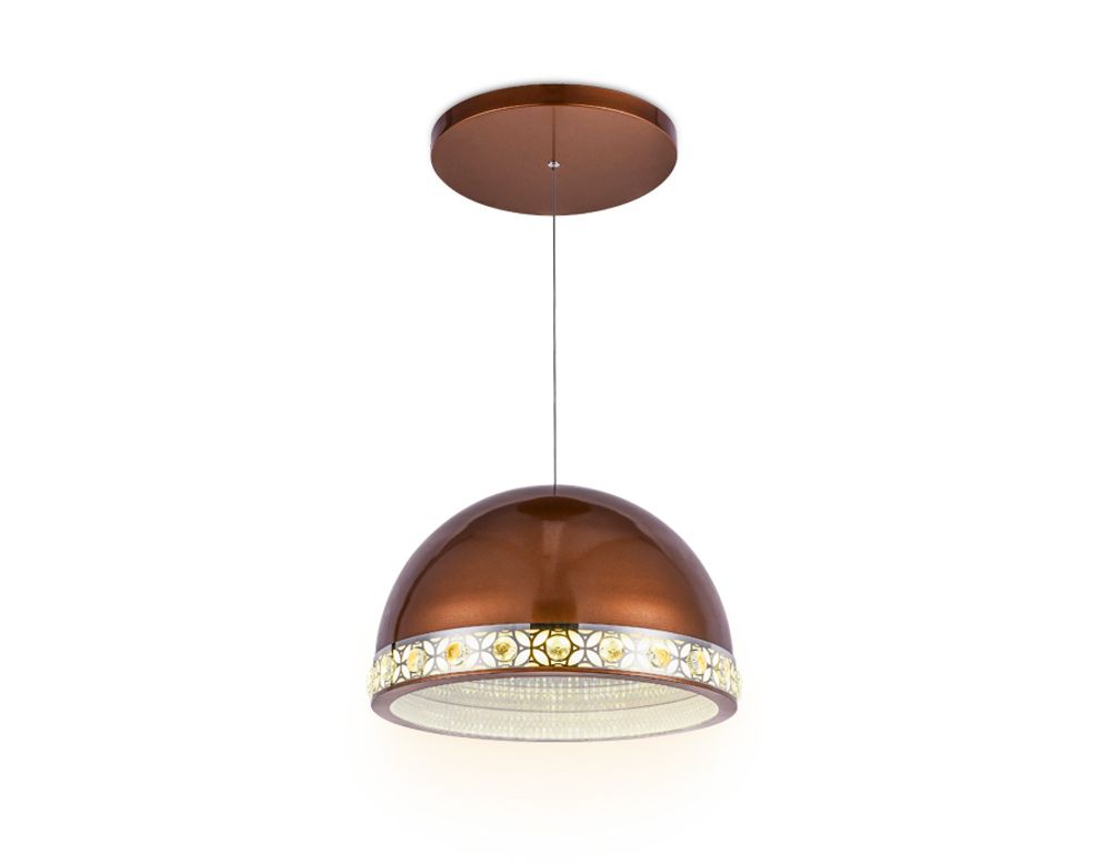 Подвесной светодиодный светильник FA9497 CF/CH кофе/хром 4200K 36W D400*770 (без ПДУ)