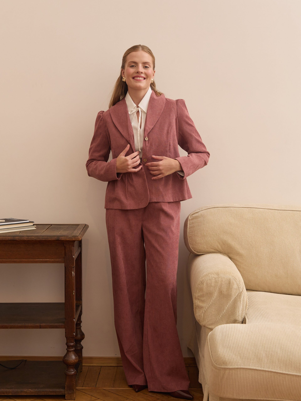 Брюки палаццо вельветовые