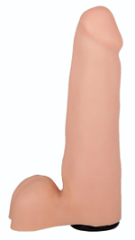 Реалистичная насадка-фаллос для трусиков с плугом - 17 см. (Цвет: телесный)