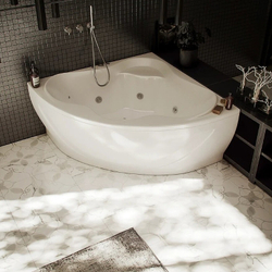 Акриловая ванна Aquatek (Акватек) Галатея 135х135, с каркасом, с фронтальной панелью, со сливом-переливом