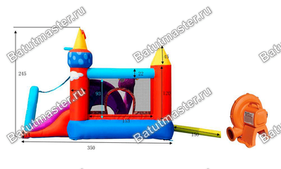 Детский надувной батут "Воздушный змей" 5.5*4.9*25 м