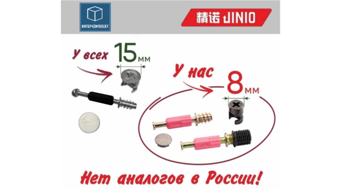 эксцентрик D8 мм , материал сталь, для плит толщиной от 16 мм; - уникальный размер эксцентрика; - легкость установки; - эстетичный внешний вид в готовом изделии.