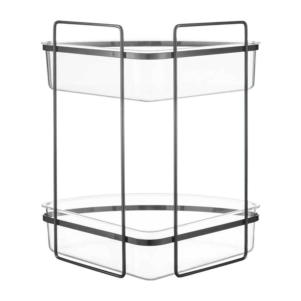 Полка для душа настенная двухъярусная угловая Bergenson Bjorn Siv черная