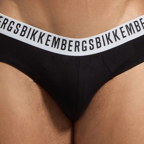 Набор мужских трусов брифов 3в1 (черные, голубые, зеленые) Bikkembergs BKK61USP04TR