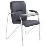 Кресло со столом BRABIX "Samba CF-108 BOX-2", хром каркас, кожзам черный, разобрано, 533218