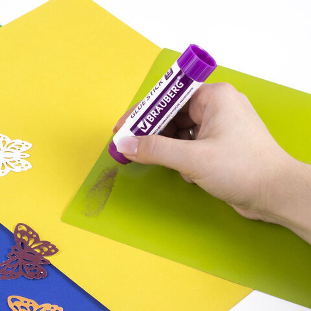 Клей-карандаш "2+1 обесцвечивающийся" BRAUBERG 15 г, 3 штуки на блистере, 229474