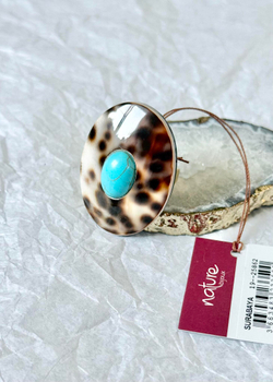 Кольцо Nature Bijoux, Surabaya, разъемное, с раковиной тигровой Ципреи и говлитом, NB25.2-19-25862 (