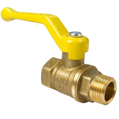 Кран латунный шаровой газовый Valfex.272.LR3 11Б27фтМ, DN 20, PN 40, рычаг, муфта-штуцер