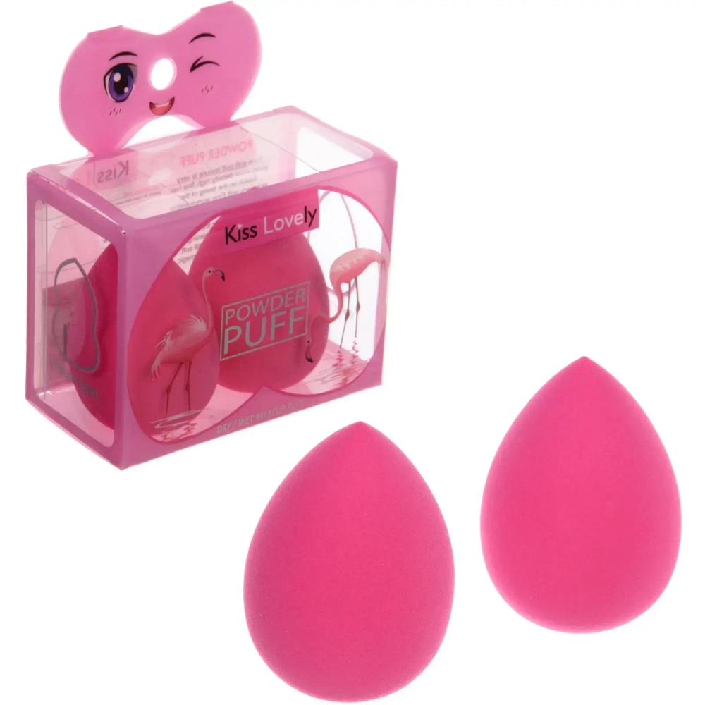 Спонжи для макияжа 2шт «KALISTO», цвет розовый, 6,5*8,5см