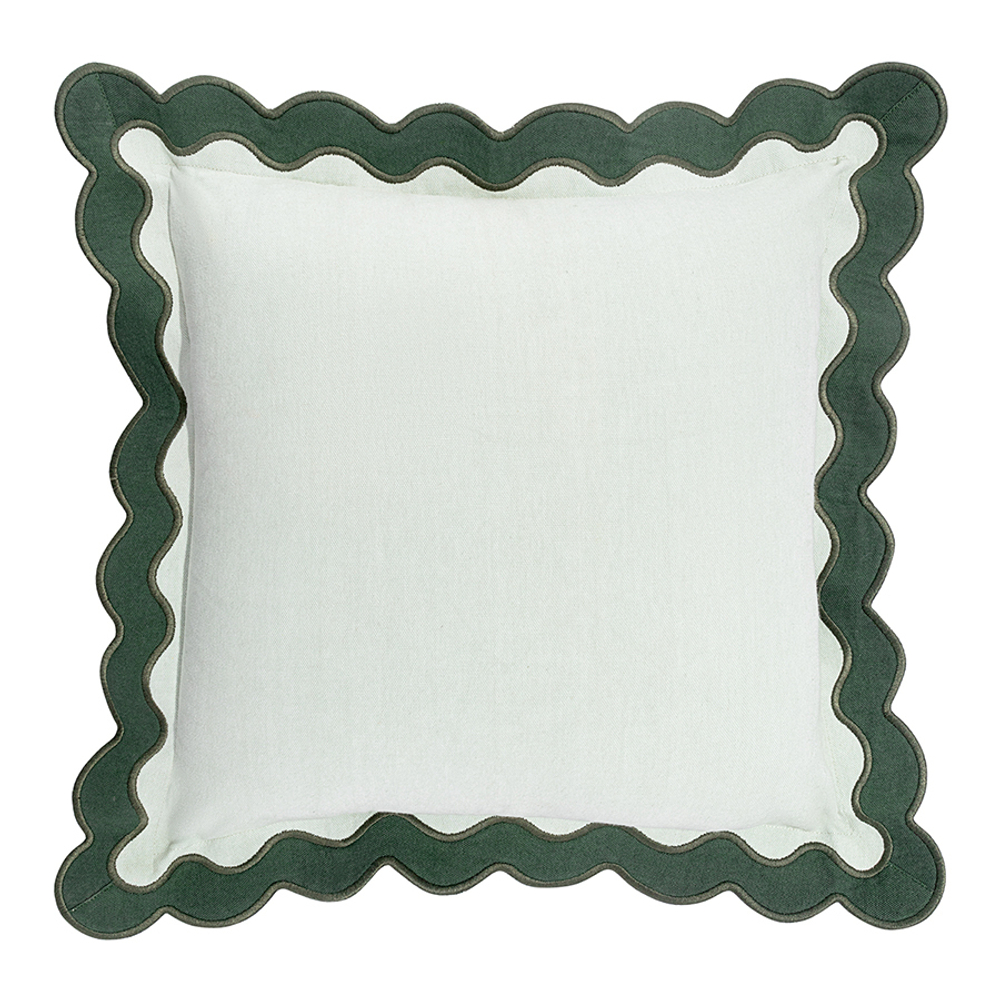 Чехол на подушку с контрастным кантом зеленого цвета из коллекции trendy ruffles, 40х40 см