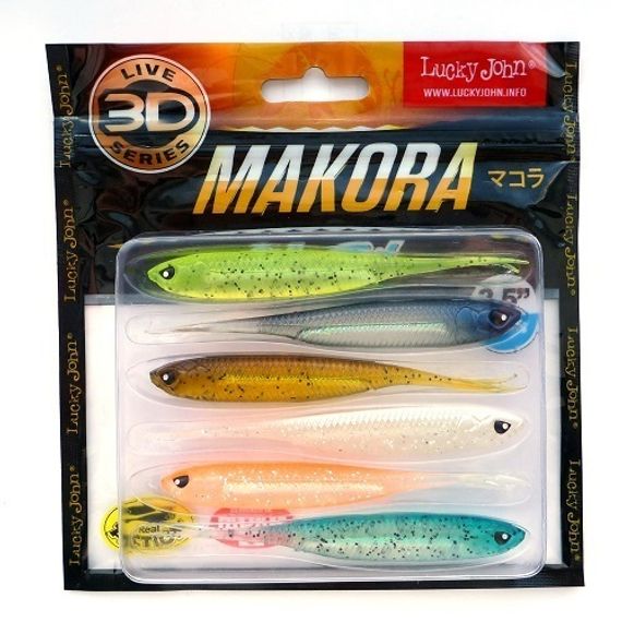 Виброхвосты LJ 3D Series MAKORA SPLIT TAIL 4.0in (10,00)/MIX1 6шт.