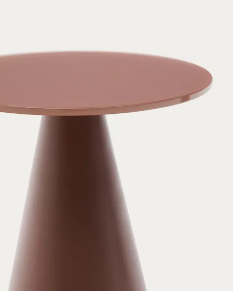 Журнальный столик Wilshire из стекла и стали терракотовый Ø30cm