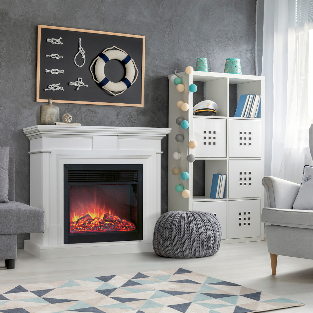 Каминокомплект Real Flame Marco 25,5/26 WT с очагом Moonblaze Deluxe Black