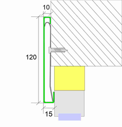 Алюминиевый наличник скрытого крепления /Ral/Tikkurila плоский 15*140*25 мм – 2 м